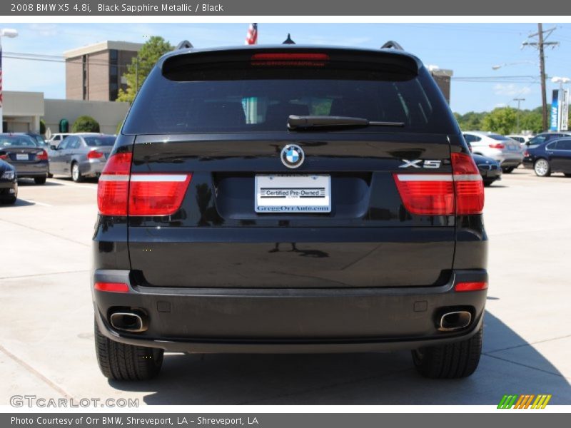 Black Sapphire Metallic / Black 2008 BMW X5 4.8i