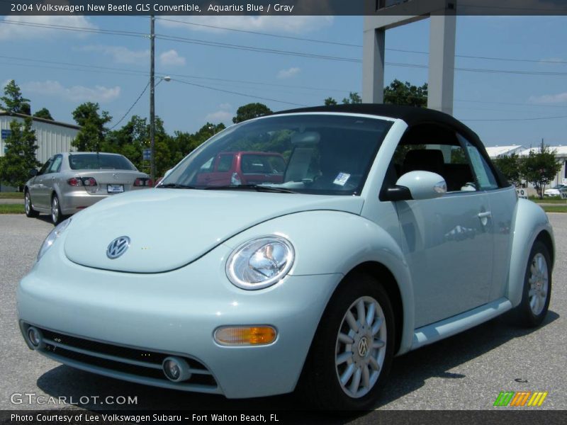 Aquarius Blue / Gray 2004 Volkswagen New Beetle GLS Convertible