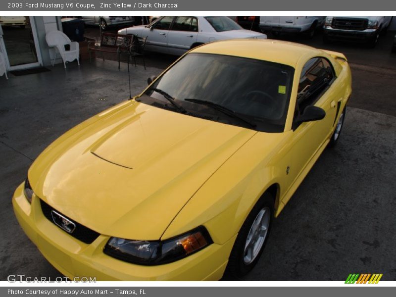 Zinc Yellow / Dark Charcoal 2003 Ford Mustang V6 Coupe