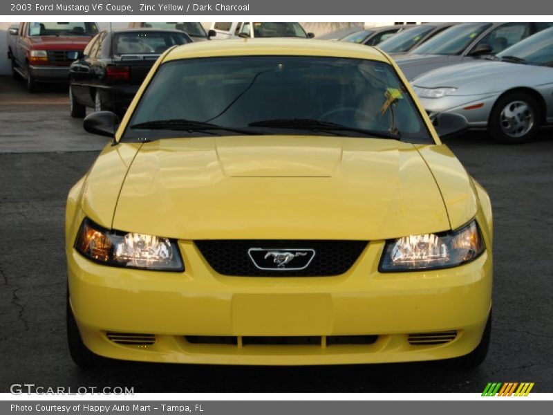 Zinc Yellow / Dark Charcoal 2003 Ford Mustang V6 Coupe