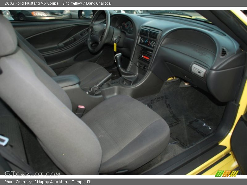 Zinc Yellow / Dark Charcoal 2003 Ford Mustang V6 Coupe