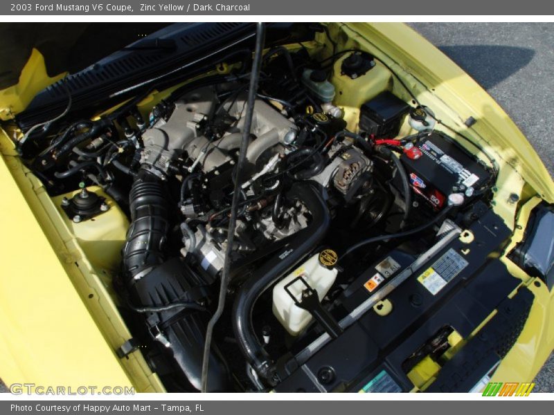Zinc Yellow / Dark Charcoal 2003 Ford Mustang V6 Coupe