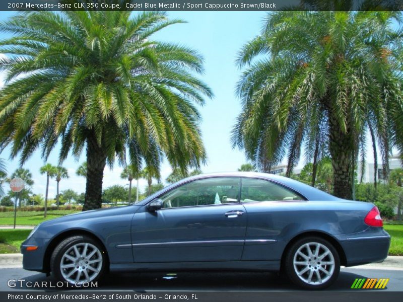 Cadet Blue Metallic / Sport Cappuccino Brown/Black 2007 Mercedes-Benz CLK 350 Coupe