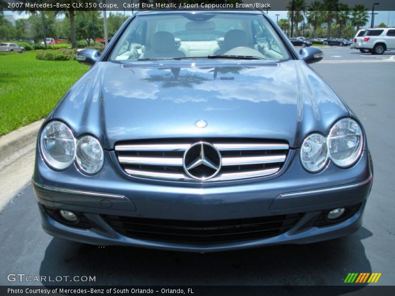 Cadet Blue Metallic / Sport Cappuccino Brown/Black 2007 Mercedes-Benz CLK 350 Coupe