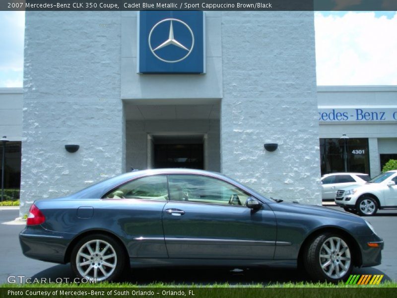 Cadet Blue Metallic / Sport Cappuccino Brown/Black 2007 Mercedes-Benz CLK 350 Coupe