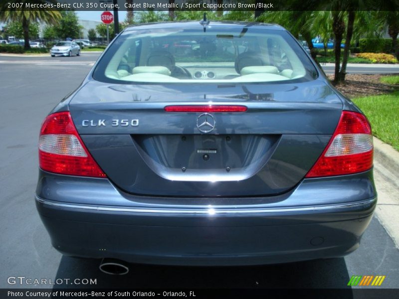 Cadet Blue Metallic / Sport Cappuccino Brown/Black 2007 Mercedes-Benz CLK 350 Coupe