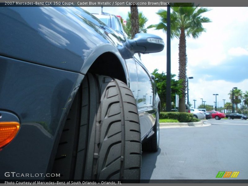 Cadet Blue Metallic / Sport Cappuccino Brown/Black 2007 Mercedes-Benz CLK 350 Coupe