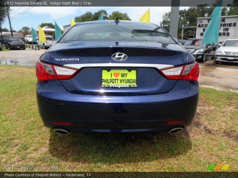 Indigo Night Blue / Gray 2012 Hyundai Sonata SE