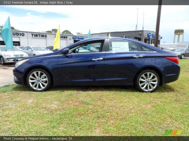 Indigo Night Blue / Gray 2012 Hyundai Sonata SE