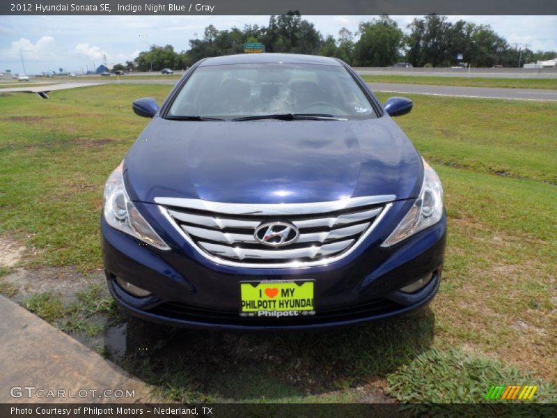 Indigo Night Blue / Gray 2012 Hyundai Sonata SE