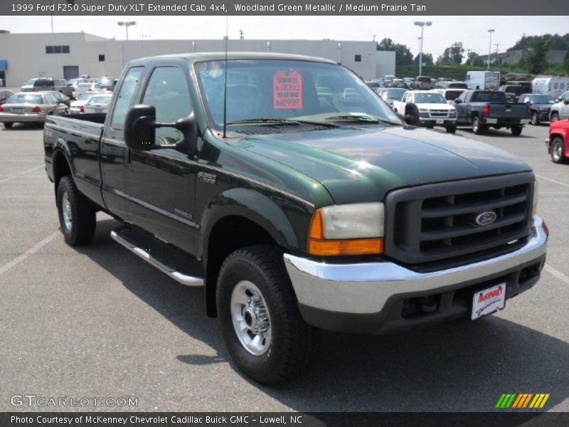 Woodland Green Metallic / Medium Prairie Tan 1999 Ford F250 Super Duty XLT Extended Cab 4x4
