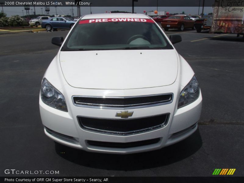 White / Ebony 2008 Chevrolet Malibu LS Sedan