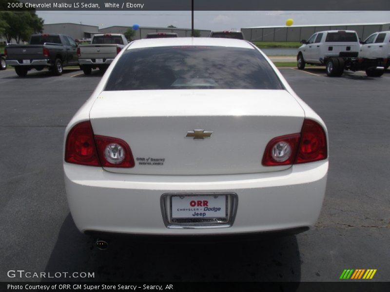White / Ebony 2008 Chevrolet Malibu LS Sedan
