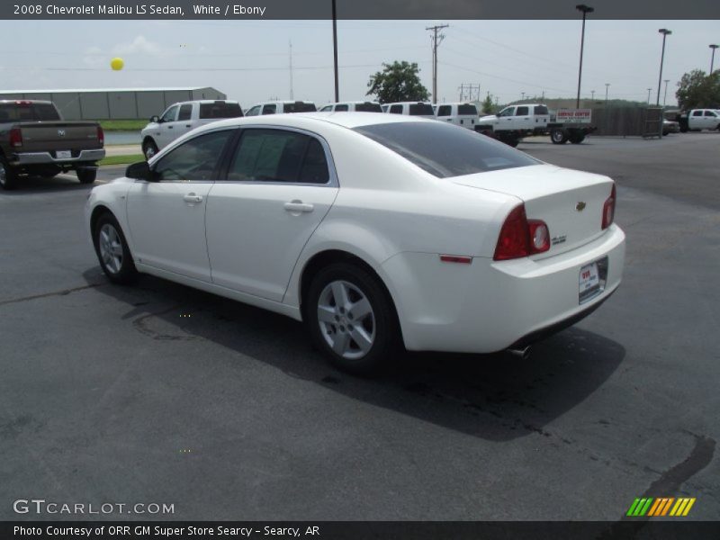 White / Ebony 2008 Chevrolet Malibu LS Sedan
