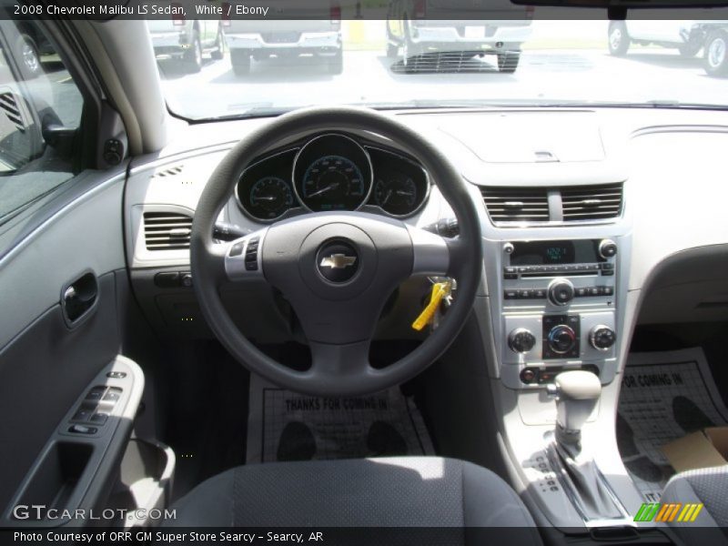 White / Ebony 2008 Chevrolet Malibu LS Sedan