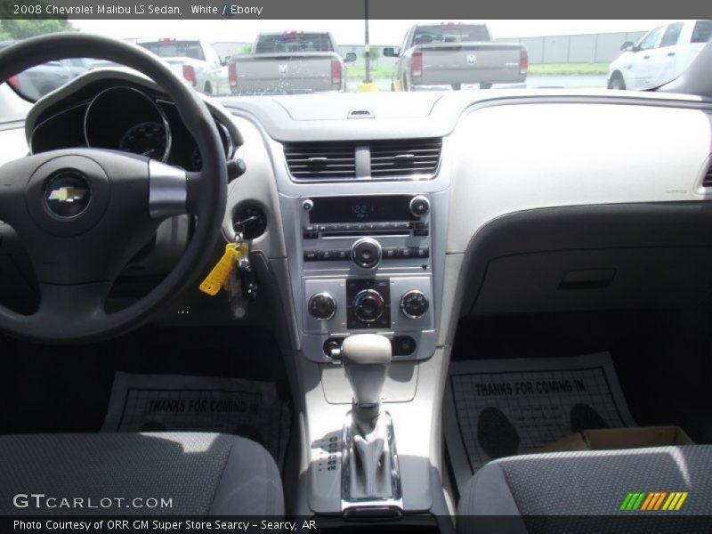 White / Ebony 2008 Chevrolet Malibu LS Sedan