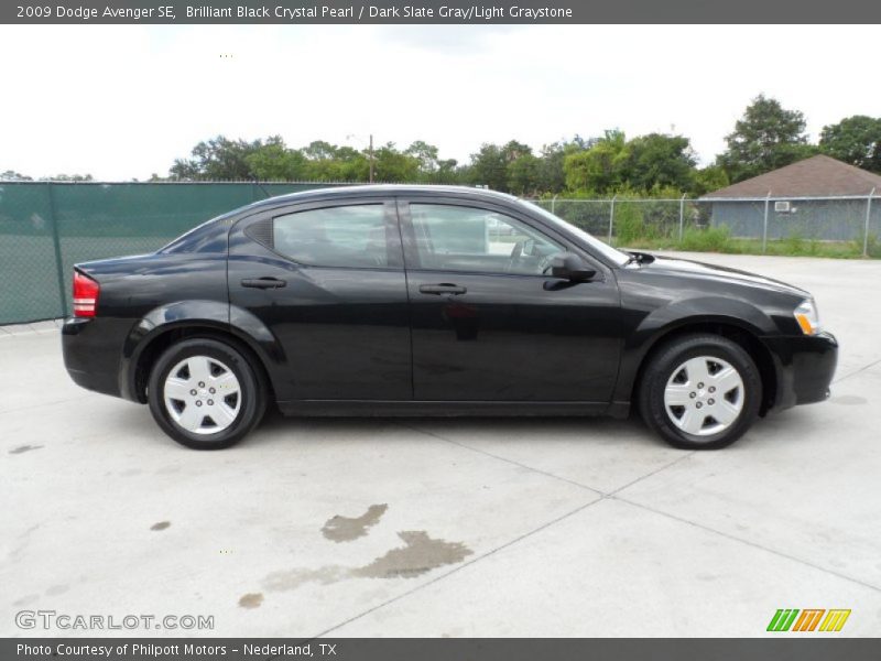 Brilliant Black Crystal Pearl / Dark Slate Gray/Light Graystone 2009 Dodge Avenger SE