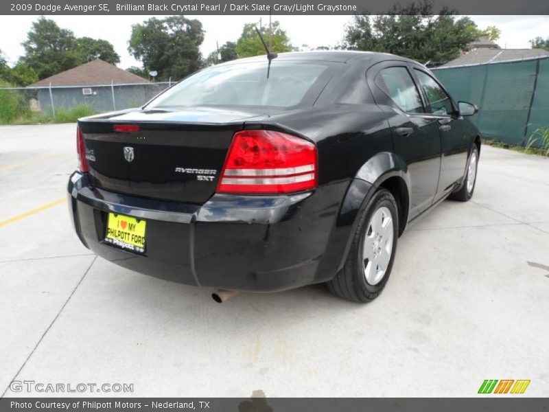 Brilliant Black Crystal Pearl / Dark Slate Gray/Light Graystone 2009 Dodge Avenger SE