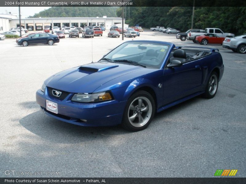 Sonic Blue Metallic / Dark Charcoal 2004 Ford Mustang GT Convertible