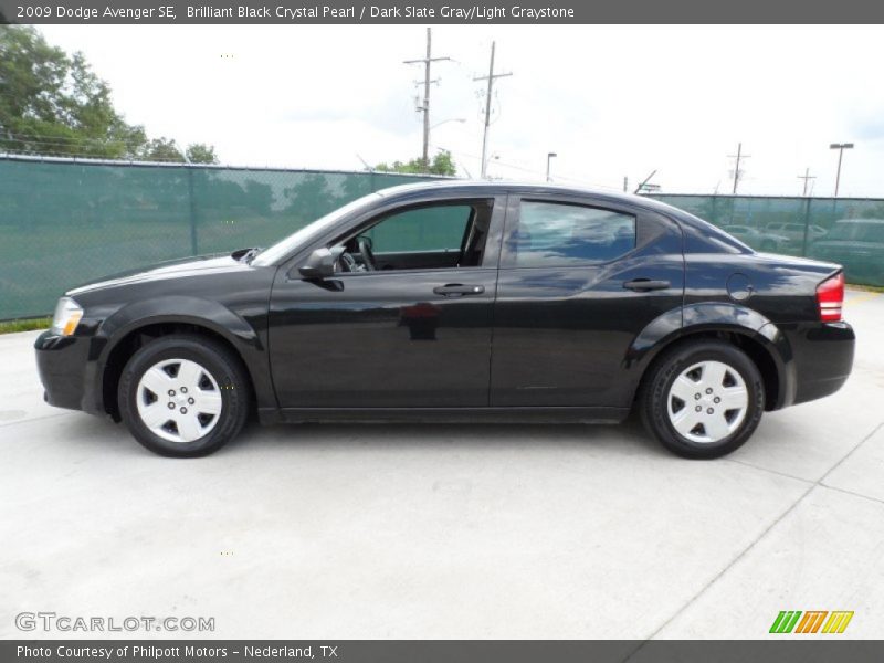 Brilliant Black Crystal Pearl / Dark Slate Gray/Light Graystone 2009 Dodge Avenger SE