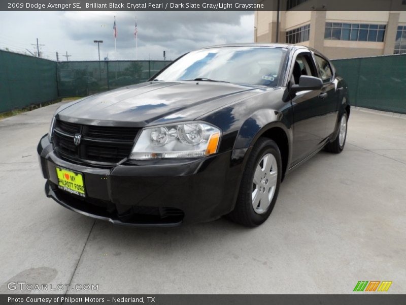 Brilliant Black Crystal Pearl / Dark Slate Gray/Light Graystone 2009 Dodge Avenger SE