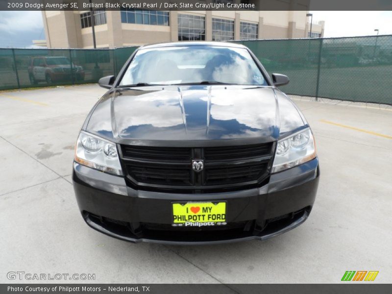Brilliant Black Crystal Pearl / Dark Slate Gray/Light Graystone 2009 Dodge Avenger SE