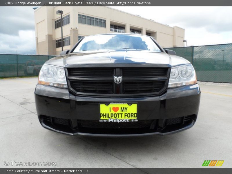 Brilliant Black Crystal Pearl / Dark Slate Gray/Light Graystone 2009 Dodge Avenger SE