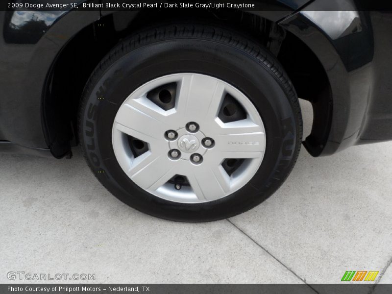 Brilliant Black Crystal Pearl / Dark Slate Gray/Light Graystone 2009 Dodge Avenger SE