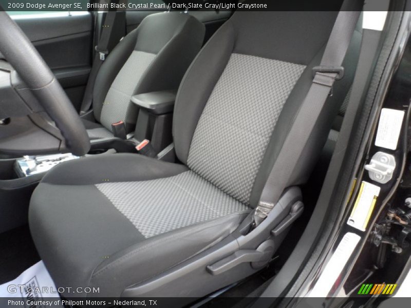Brilliant Black Crystal Pearl / Dark Slate Gray/Light Graystone 2009 Dodge Avenger SE
