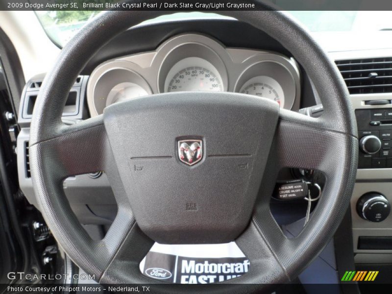 Brilliant Black Crystal Pearl / Dark Slate Gray/Light Graystone 2009 Dodge Avenger SE