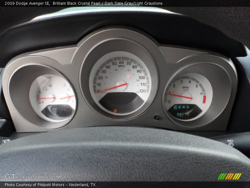 Brilliant Black Crystal Pearl / Dark Slate Gray/Light Graystone 2009 Dodge Avenger SE