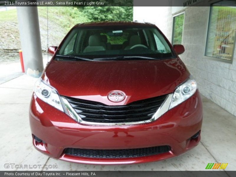 Salsa Red Pearl / Light Gray 2011 Toyota Sienna LE AWD