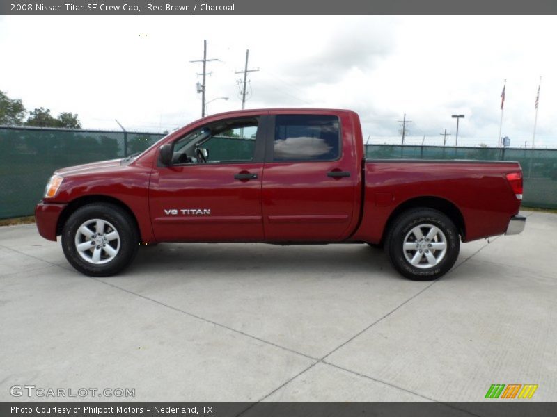 Red Brawn / Charcoal 2008 Nissan Titan SE Crew Cab