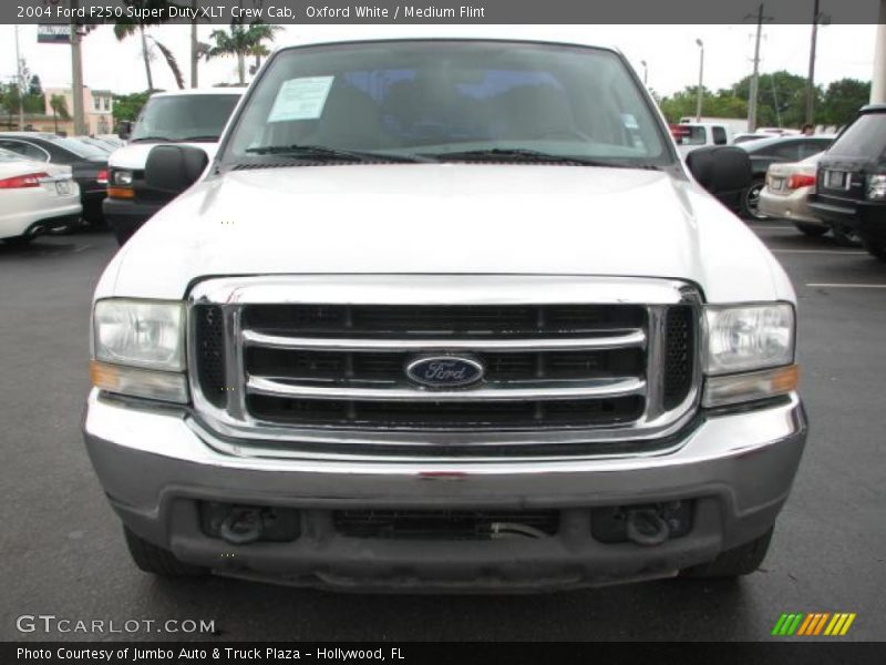 Oxford White / Medium Flint 2004 Ford F250 Super Duty XLT Crew Cab
