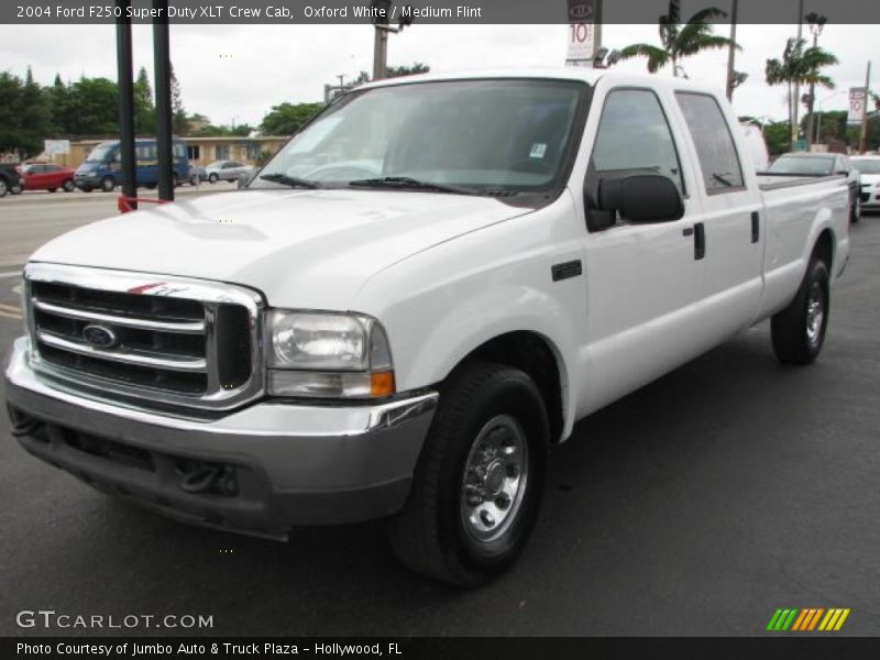 Oxford White / Medium Flint 2004 Ford F250 Super Duty XLT Crew Cab