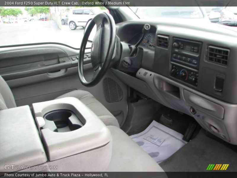 Oxford White / Medium Flint 2004 Ford F250 Super Duty XLT Crew Cab