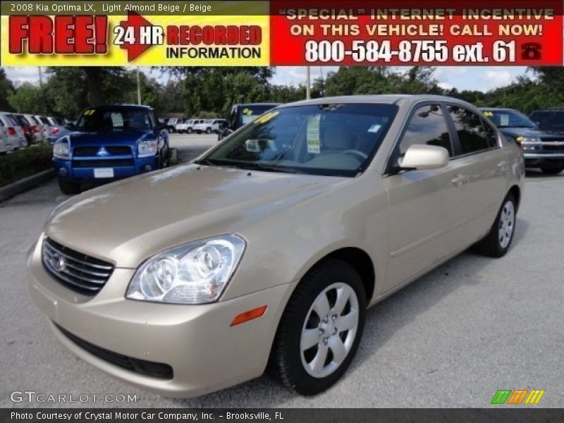 Light Almond Beige / Beige 2008 Kia Optima LX
