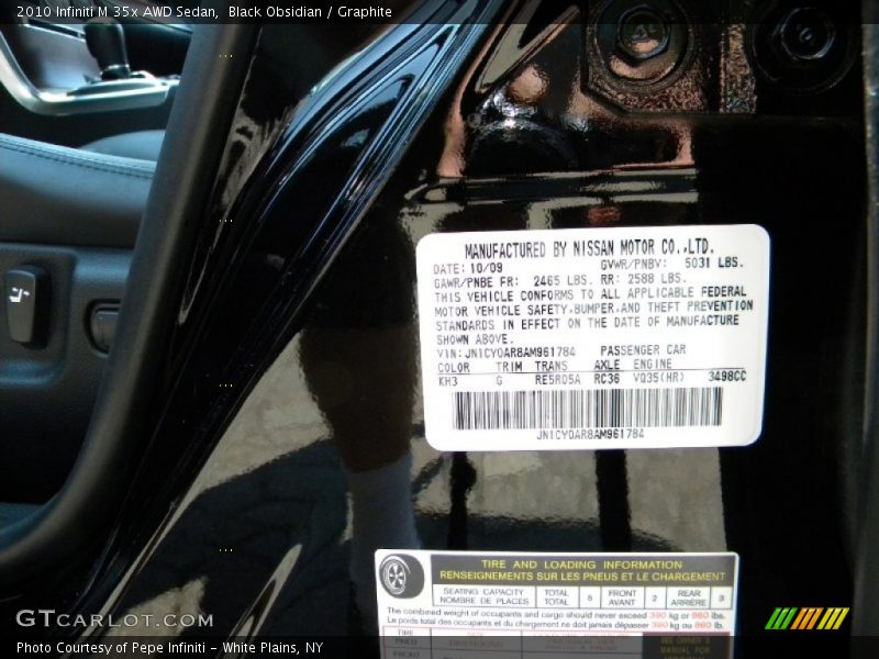 Black Obsidian / Graphite 2010 Infiniti M 35x AWD Sedan