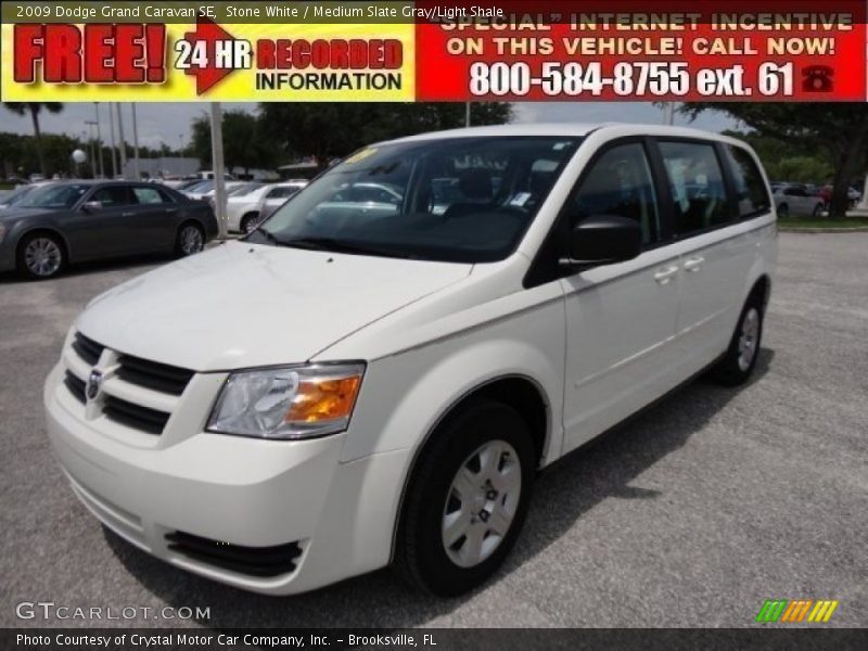Stone White / Medium Slate Gray/Light Shale 2009 Dodge Grand Caravan SE