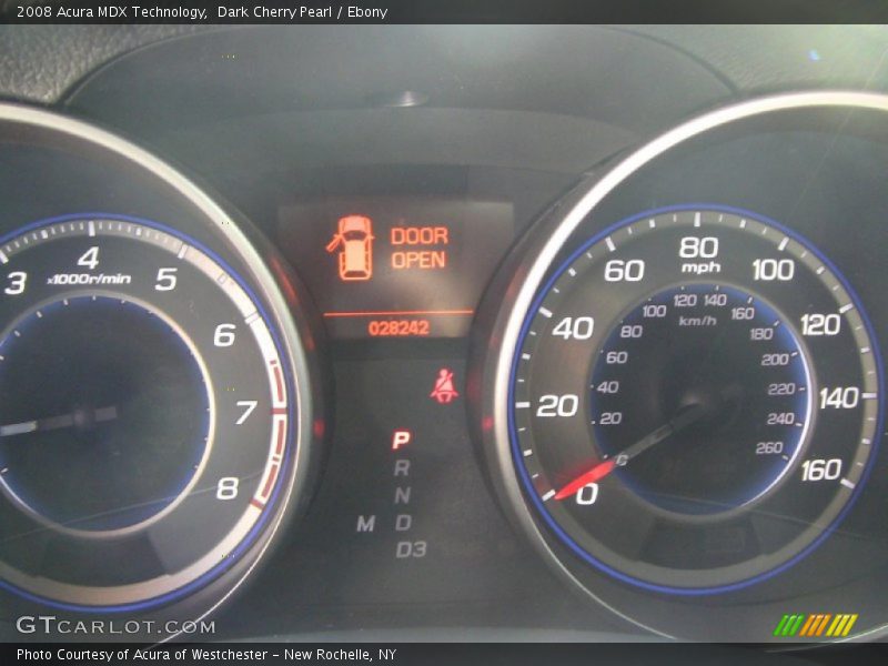 Dark Cherry Pearl / Ebony 2008 Acura MDX Technology