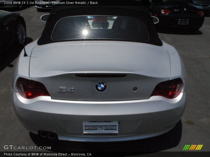 Titanium Silver Metallic / Black 2008 BMW Z4 3.0si Roadster