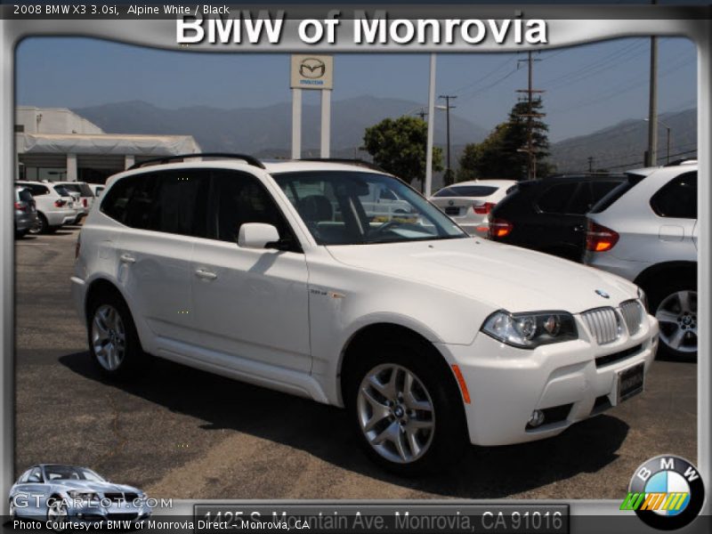 Alpine White / Black 2008 BMW X3 3.0si