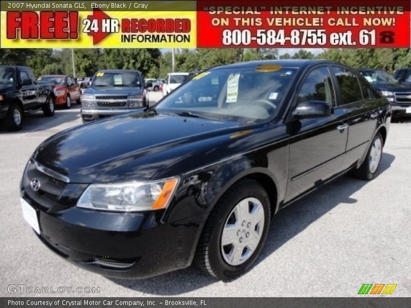 Ebony Black / Gray 2007 Hyundai Sonata GLS