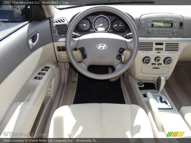 Ebony Black / Gray 2007 Hyundai Sonata GLS
