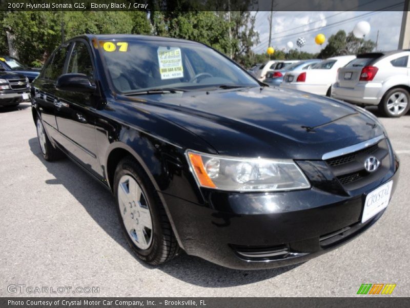 Ebony Black / Gray 2007 Hyundai Sonata GLS