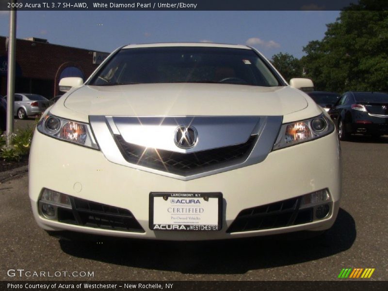 White Diamond Pearl / Umber/Ebony 2009 Acura TL 3.7 SH-AWD