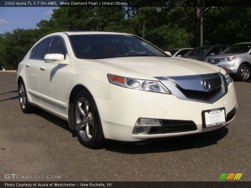 White Diamond Pearl / Umber/Ebony 2009 Acura TL 3.7 SH-AWD