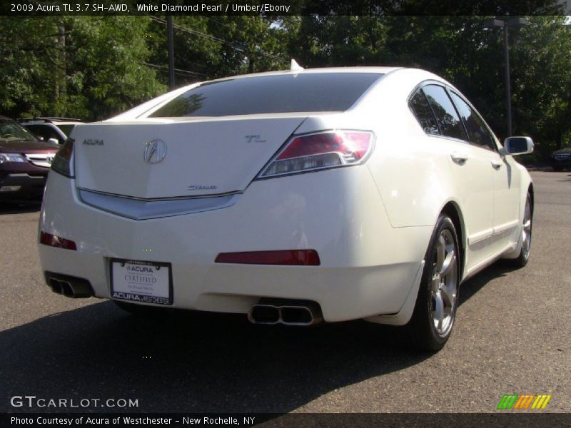 White Diamond Pearl / Umber/Ebony 2009 Acura TL 3.7 SH-AWD