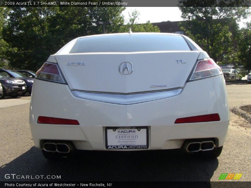White Diamond Pearl / Umber/Ebony 2009 Acura TL 3.7 SH-AWD