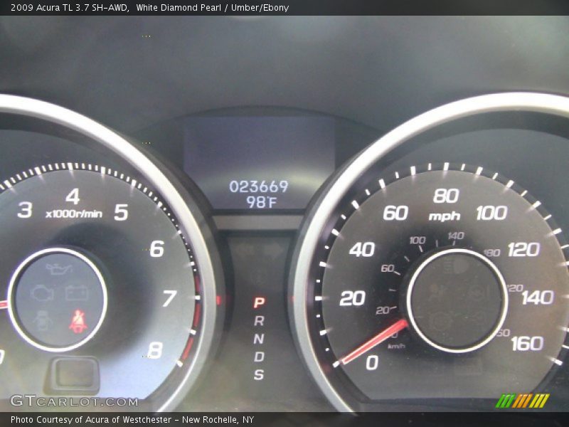 White Diamond Pearl / Umber/Ebony 2009 Acura TL 3.7 SH-AWD